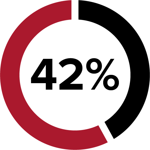 Image of a Graph Displaying - 42%