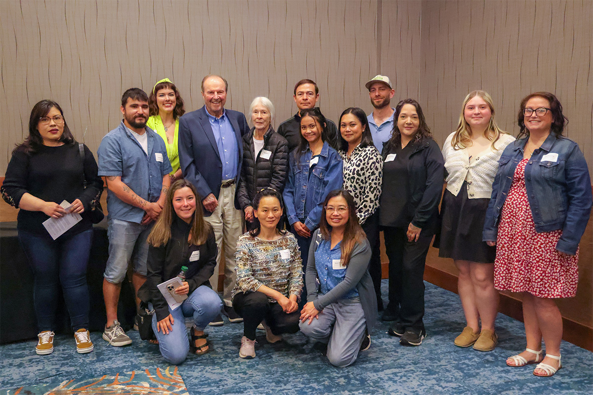 Scholarship recipients with scholarship donors.
