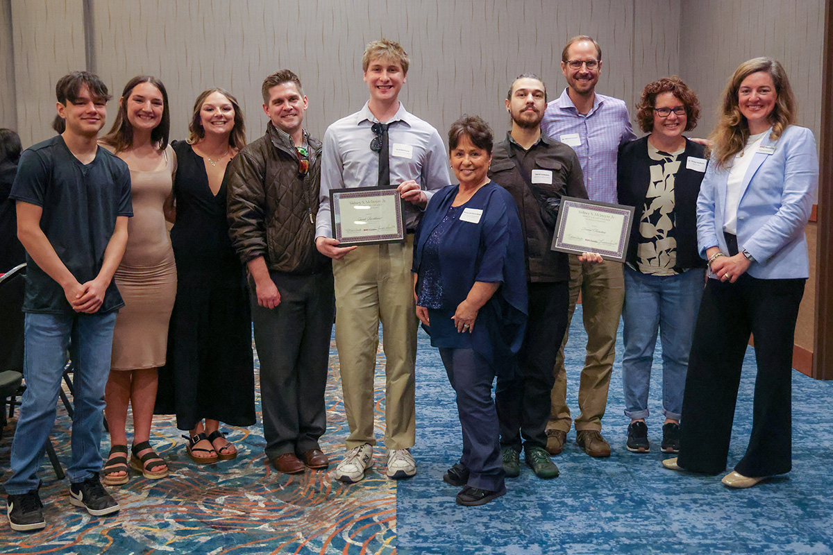 Scholarship recipients with scholarship donors and SVC Foundation Director, Kathleen Petrzelka