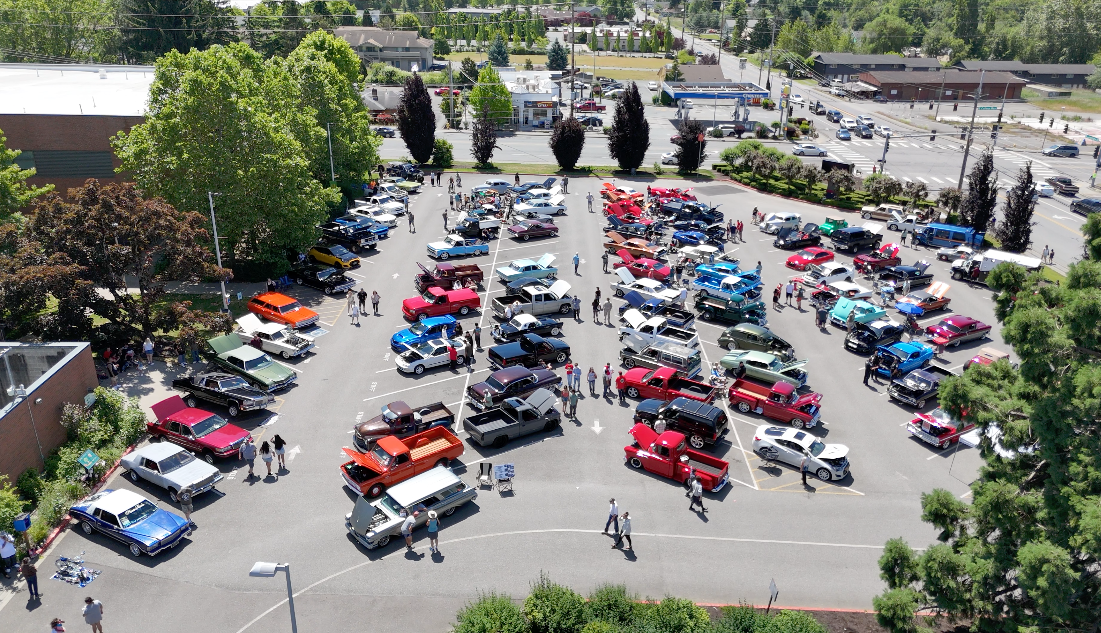 Arial Shot of parking lot