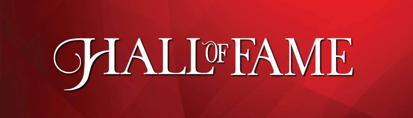 Hall of Fame logo on a red background