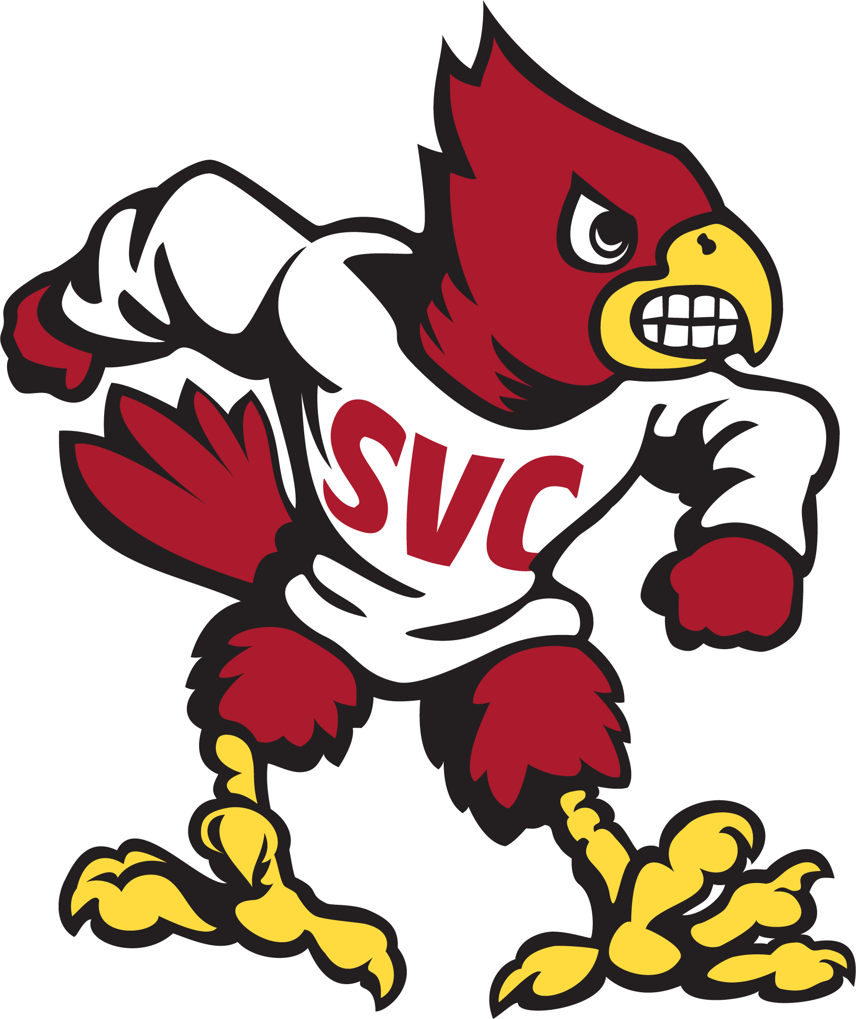 cardinal mascot on white background
