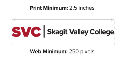 Primary logo with minium sizing requirements.