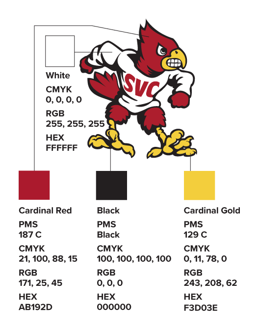 SVC cardinal mascot logo