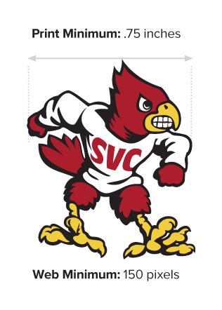 SVC cardinal mascot sizing guidelines