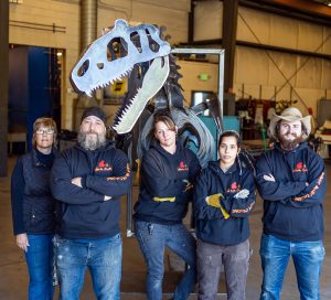 (from left to right) Mary Kuebelbeck, Welding Technology Department chair; Karl Grotzke, Shannon Hodgin, Sabitri Dolson, and Jordan Piazza.